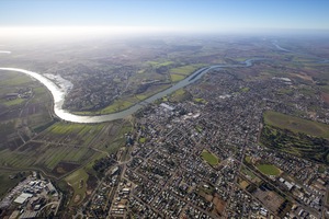 Murray Bridge and Murray River aerial, South Australia