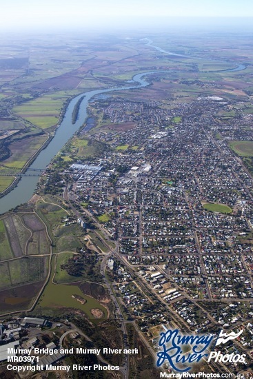 Murray Bridge and Murray River aerial, South Australia