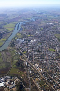 Murray Bridge and Murray River aerial, South Australia