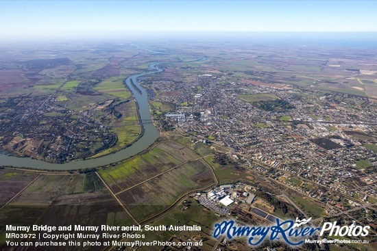 Murray Bridge and Murray River aerial, South Australia