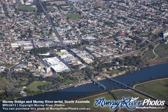 Murray Bridge and Murray River aerial, South Australia