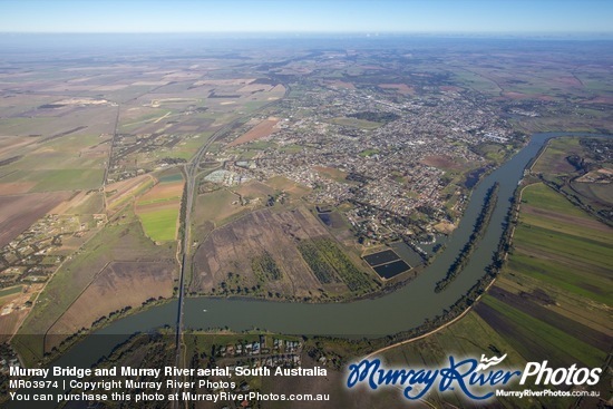 Murray Bridge and Murray River aerial, South Australia