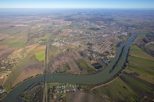 Murray Bridge and Murray River aerial, South Australia