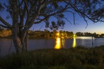 Swan Reach ferry on dusk, South Australia