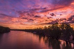 Sunset over the Murray River at Euston