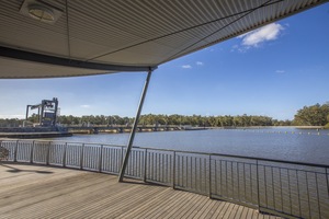 View across Torrumbarry Weir