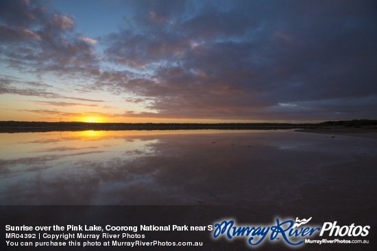 Sunrise over the Pink Lake, Coorong National Park near Salt Creek