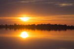 Reflection of Lake Bonney on sunset, Barmera