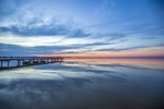 Reflection of Lake Bonney on sunset, Barmera