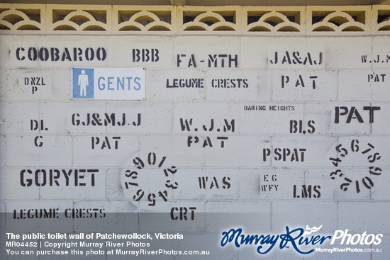 The public toilet wall of Patchewollock, Victoria